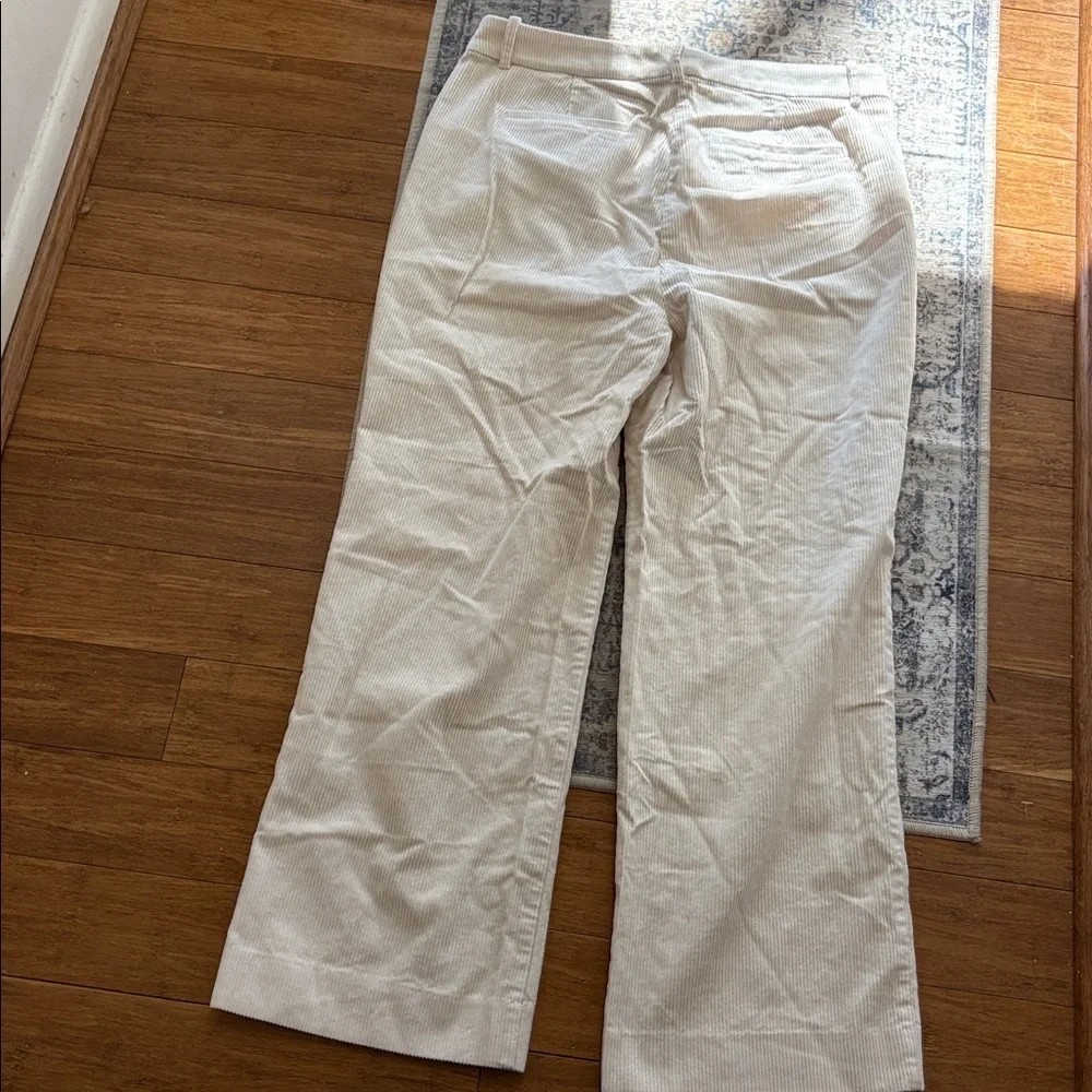 J. Crew Off-White Corduroy Trousers - wide leg - size 14 - 100% cotton